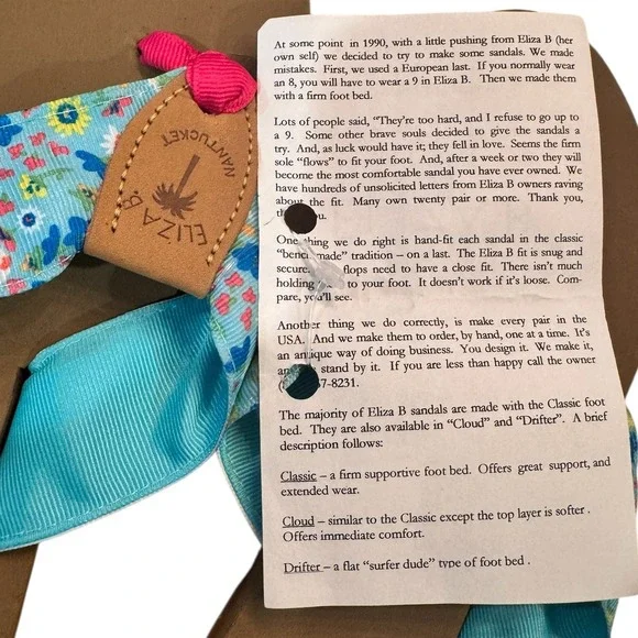 Eliza B Nantucket American Classic Flip Flop Womens Floral Print Sandals Small 6 - Picture 4 of 6